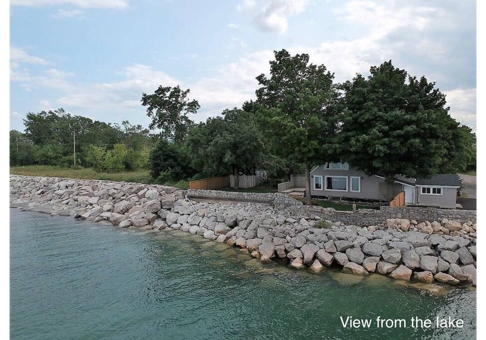 Photo of house taken from the water.