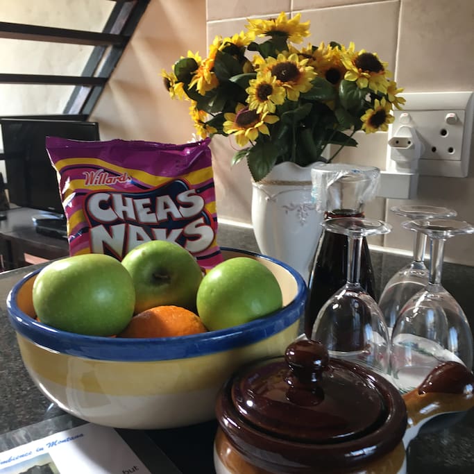 we provide a welcome pack to help you relax after a tiring journey