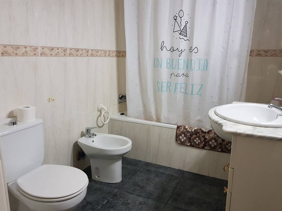 Private bathroom, with gel&shampoo / Baño privado, con gel y shampoo.