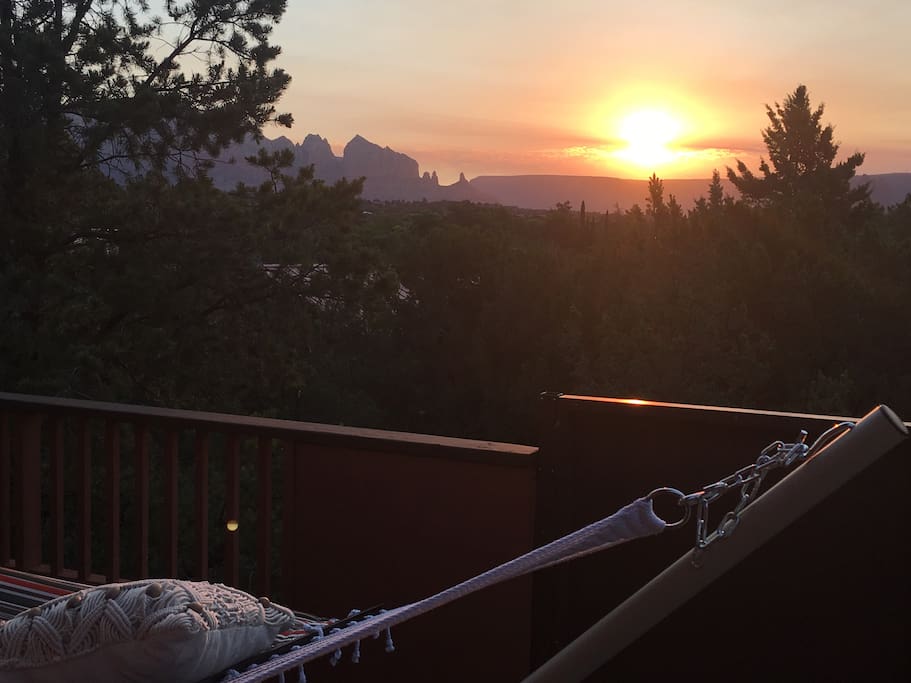 Sunrise in July from Deck and Hammock