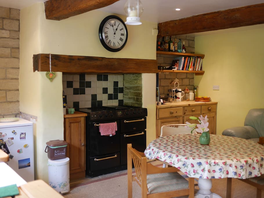A large homely kitchen with a range master