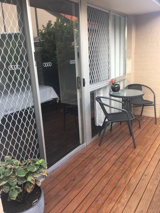 Your private entrance with sitting area