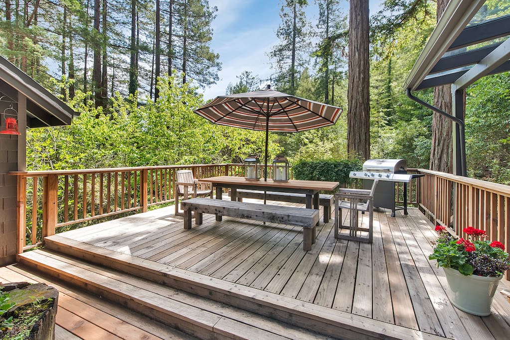 Huge deck for eating, gathering, and grilling!