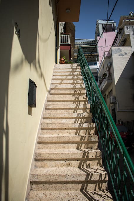 Stairs to the main entrance of the apartment