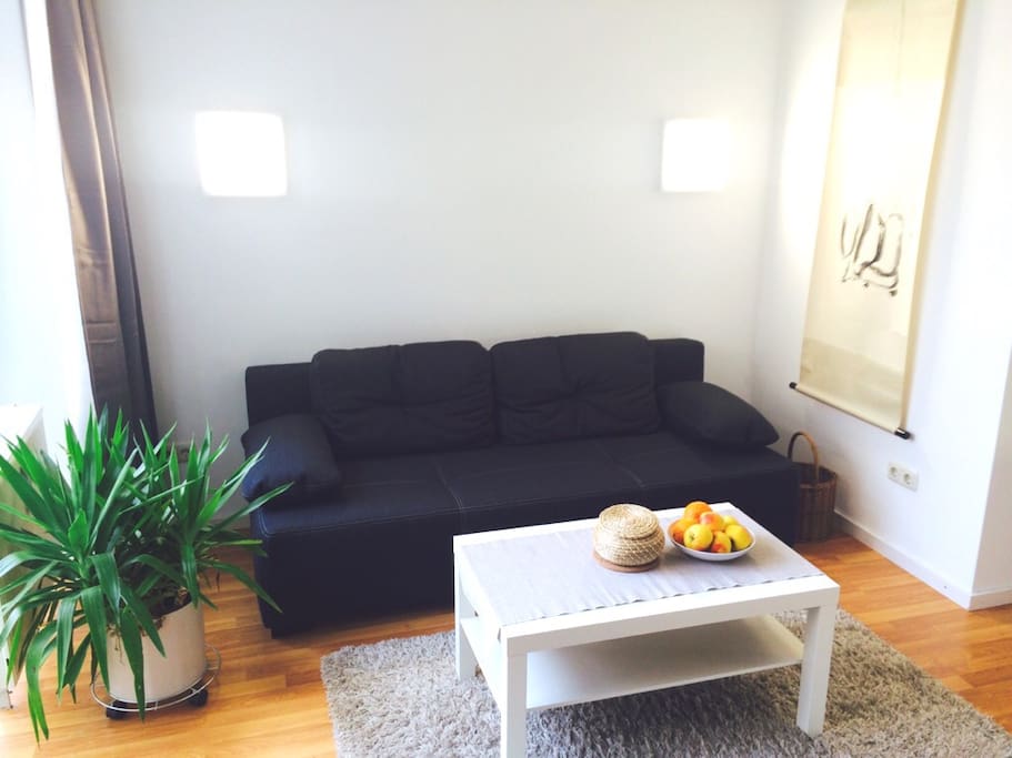living area with sofa-bed