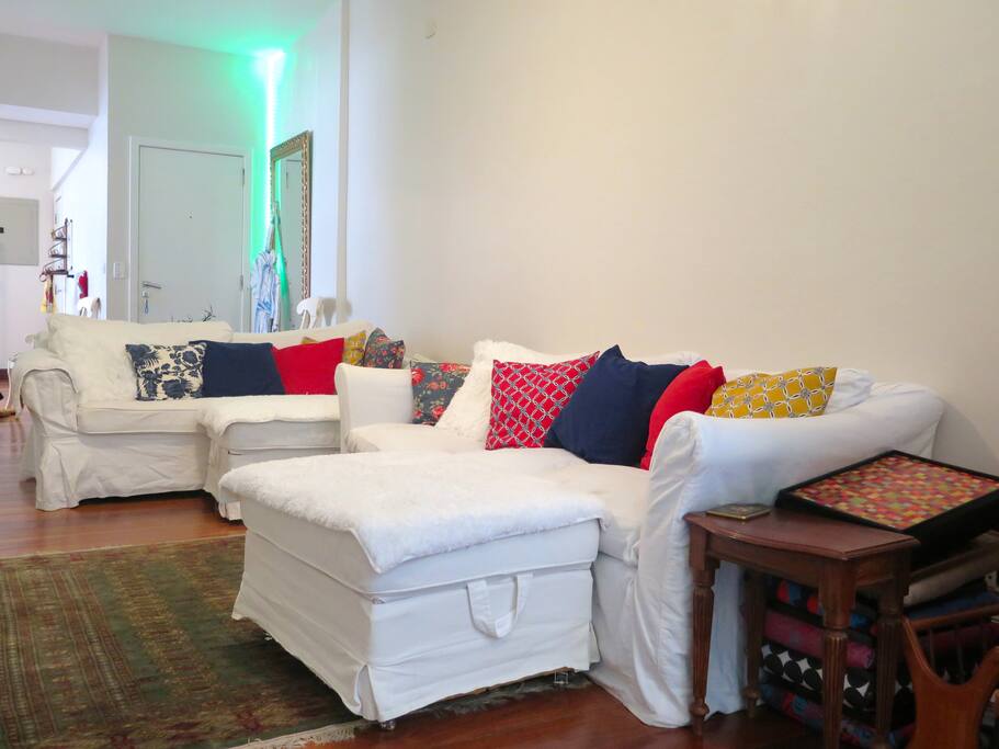 TV room with a large sofa