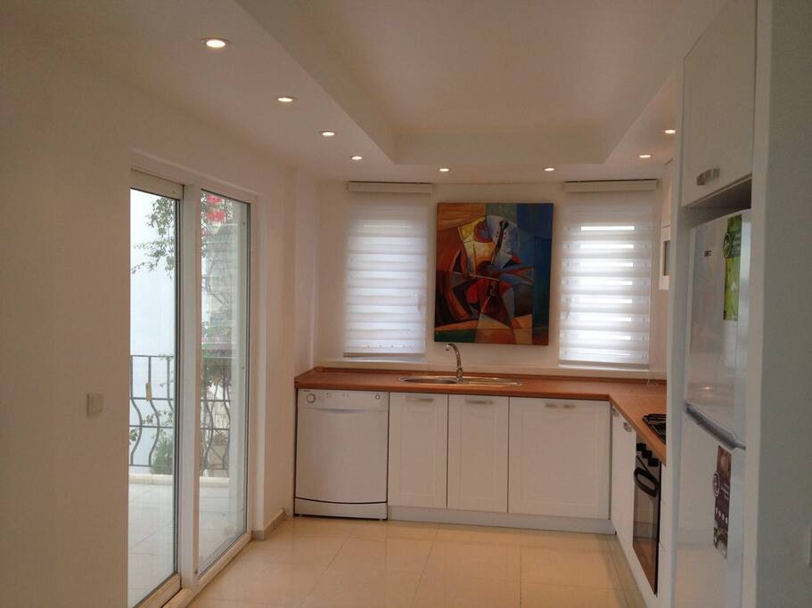 Kitchen with balcony / upstairs