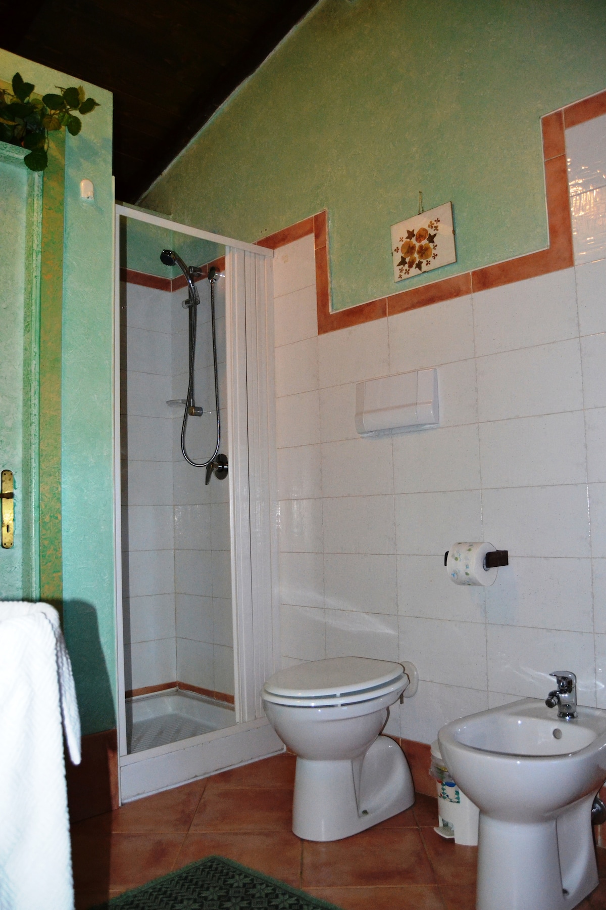 bagno stanza verde chalet aritzo