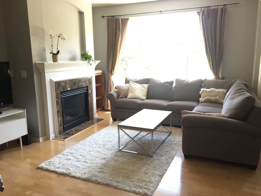 Comfy sectional and tv for streaming