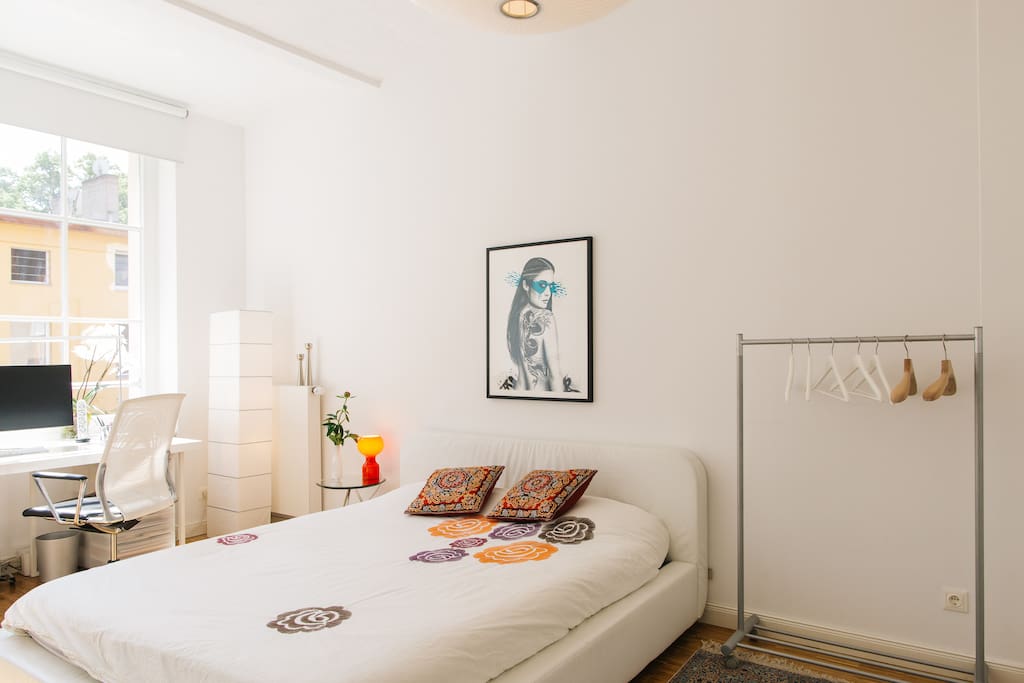 Sleep in a comfortable queen size bed for two.