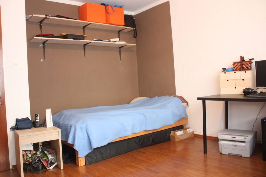 An extremely comforable bed for two.