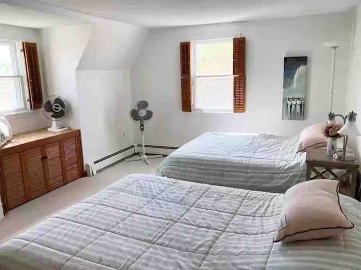 All rooms have portable fans and AC mid June- mid September.