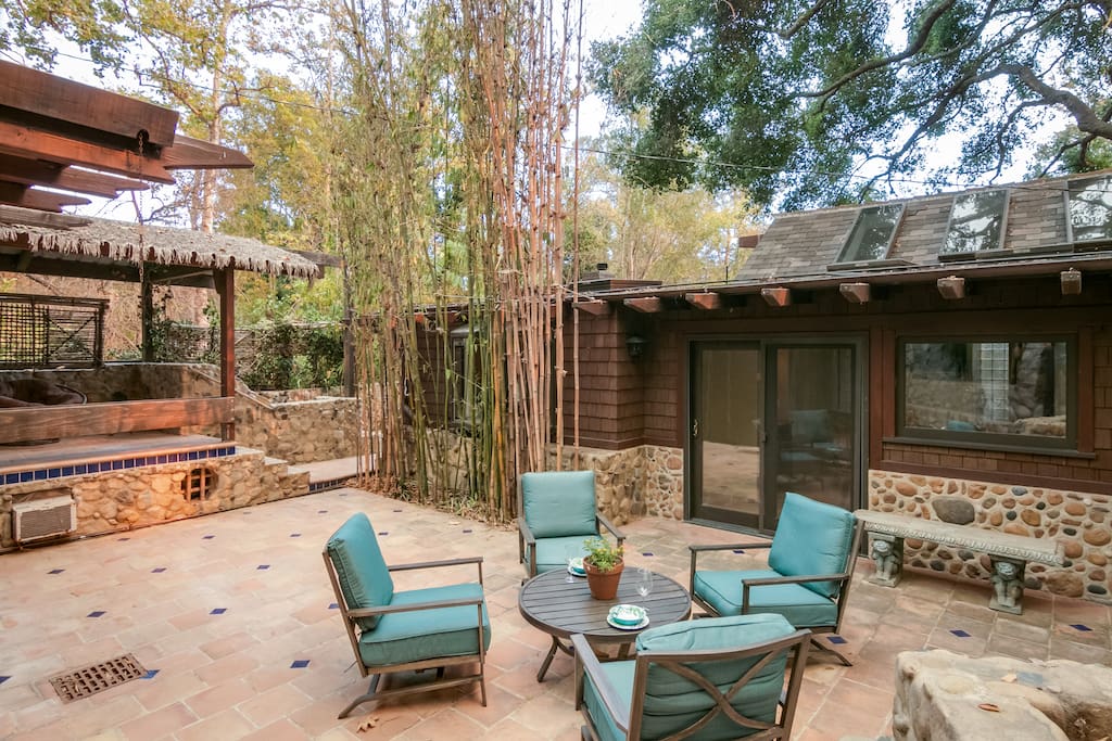 There are three beautifully decorated outdoor areas for you to relax in.