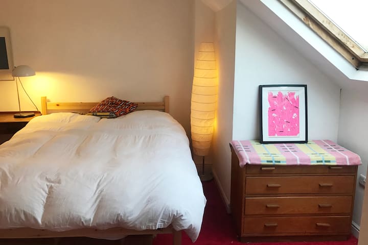 Airy double attic room in Edwardian terrace house