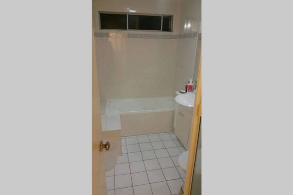Bathroom with bath/spa and separare Shower