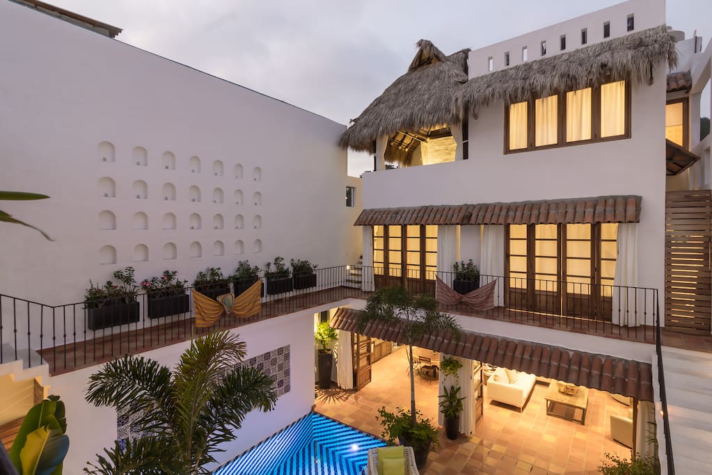 View of the third-floor palapa room