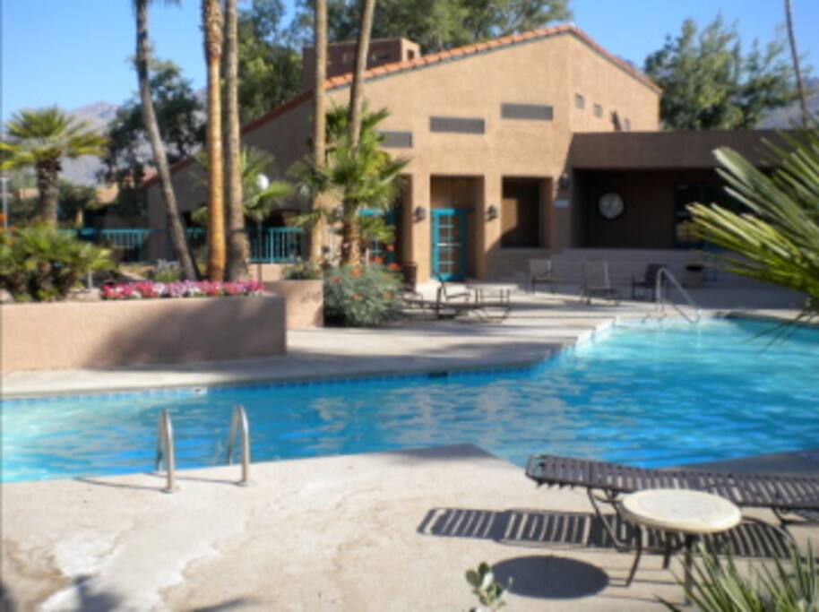This saline pool is right next to the tennis court and the clubhouse. Jacuzzi there too!