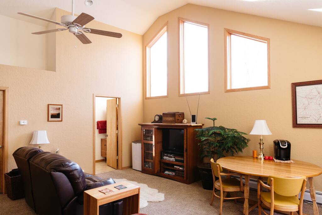 Large windows & cathedral ceilings