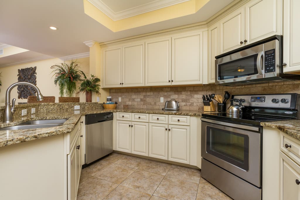Fully stocked kitchen