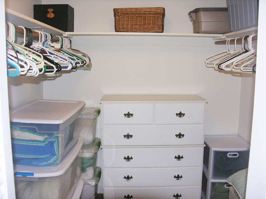 Large walk in closet in master bedroom suite