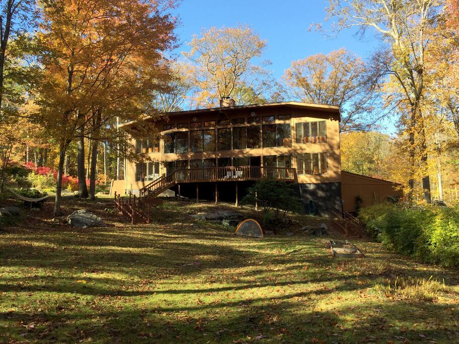 House from the backyard in the fall