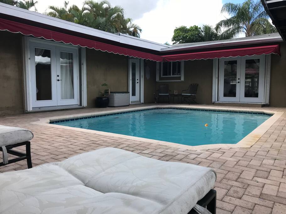 Pool area shared with owner