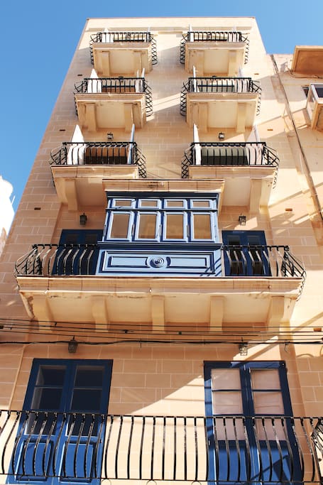 Facade of the building- typical maltese style!