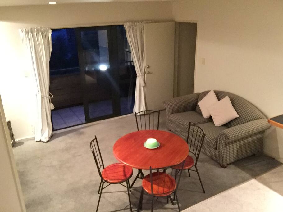 Studio flat lunge and dining table