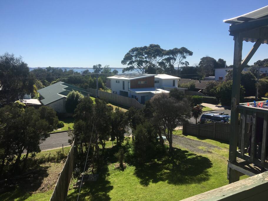 View from upstairs balcony.