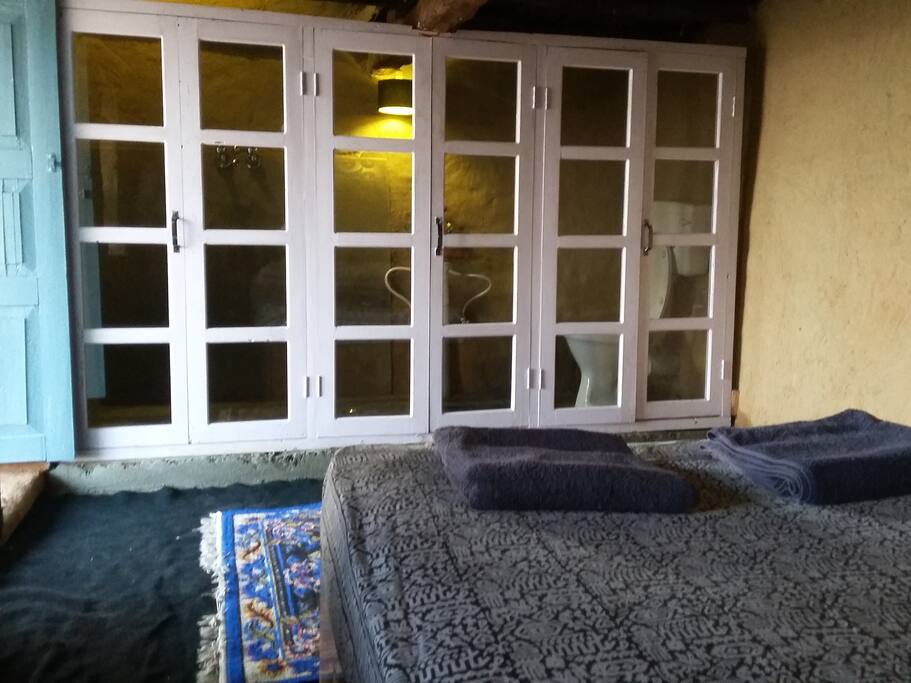 Bed room with attached bathroom