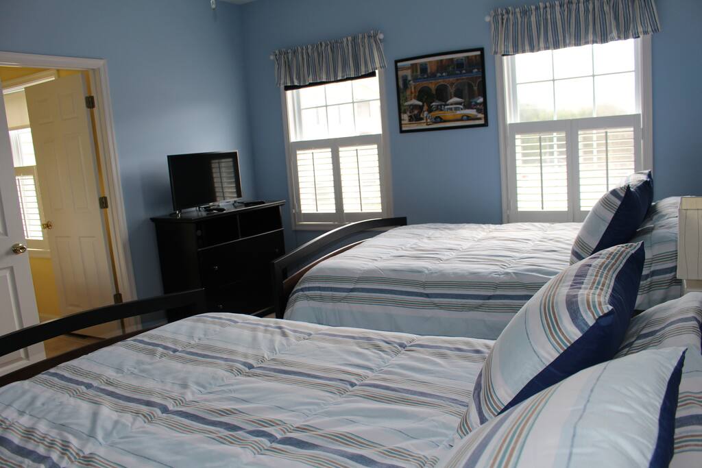 Two full size beds with full bath