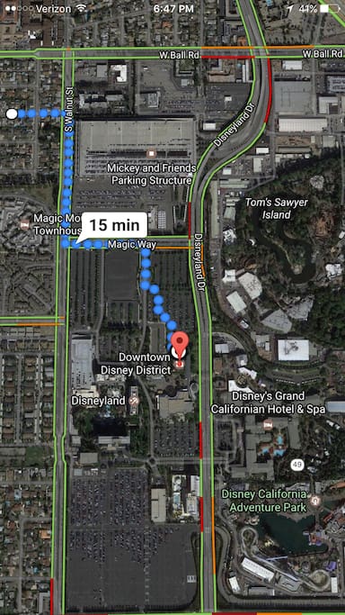 Short walk to the Monorail Station via Downtown Disney with pre purchased tickets