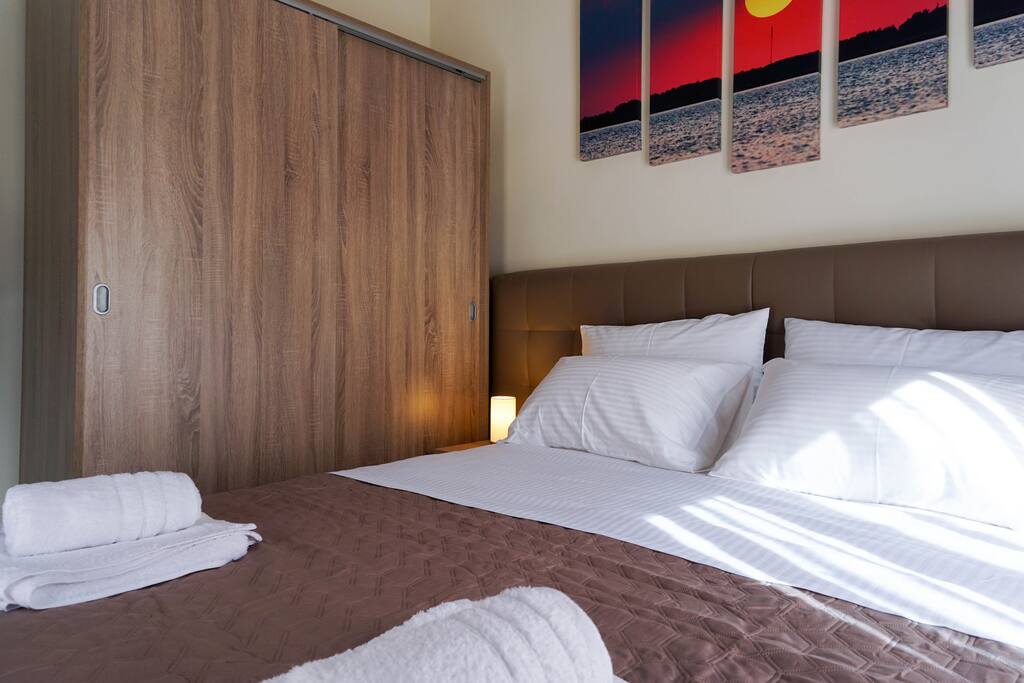 BEDROOM 1. Next to the double bed is the closet at your disposal
