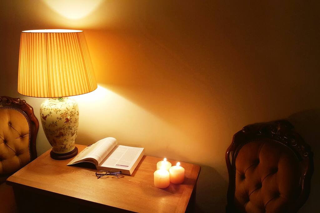 Keep track of your travels or get some work done at your own private writing desk.
