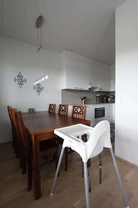 Dining room and kitchen
