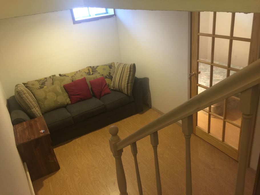 Private Quiet sitting area, with comfortable couch.