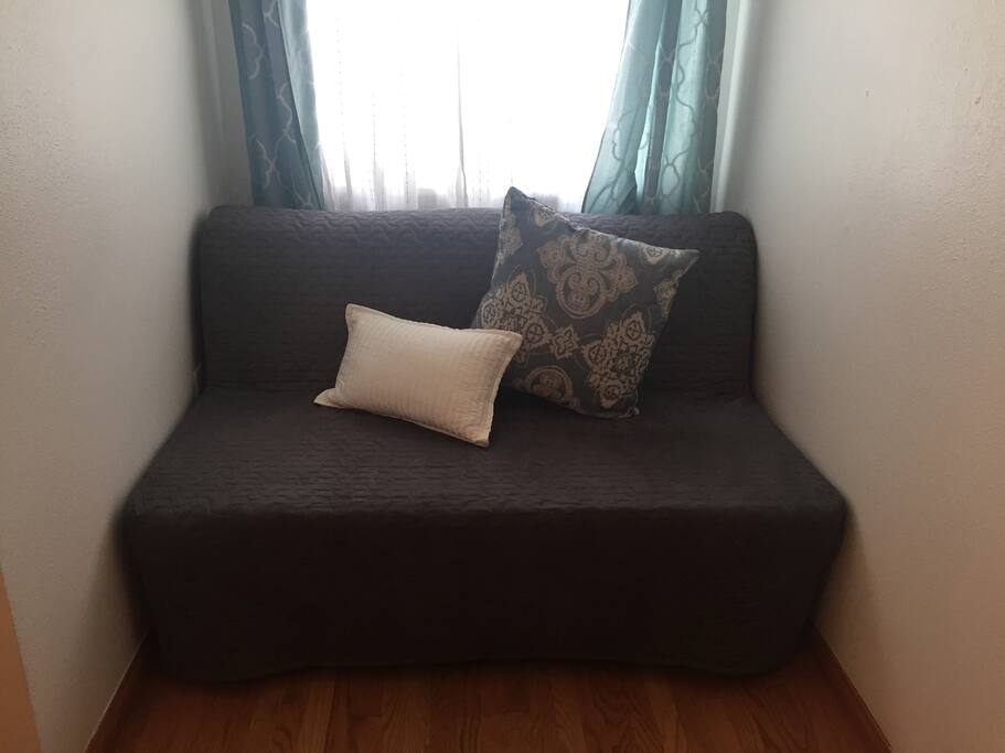 This turns into a full size bed and is quite comfortable.