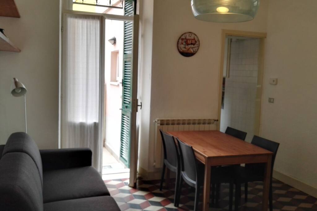 Soggiorno con divano letto