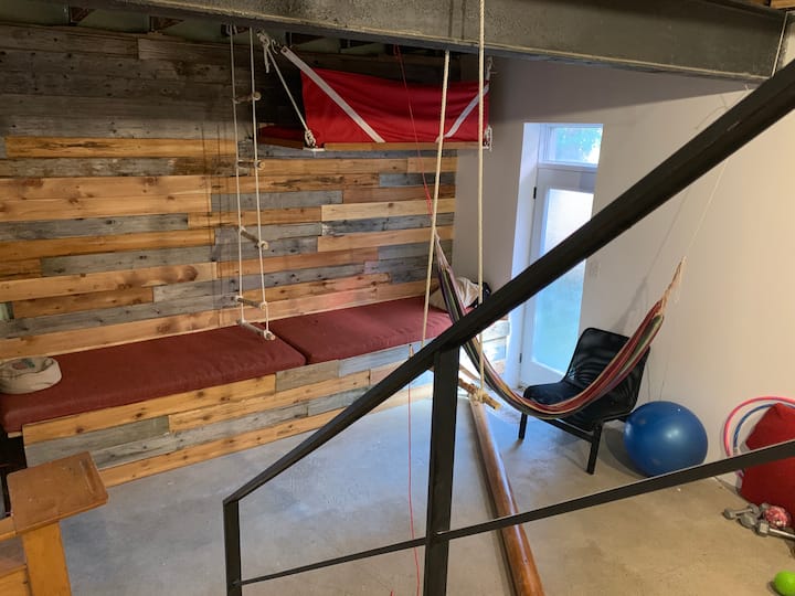 This is the basement where you can chill or sleep extra people.