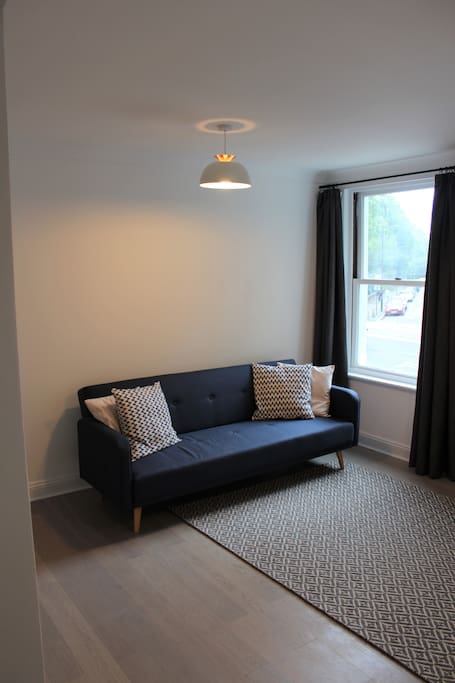 Living room with new floor boards