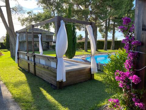 Luxury villa with a beautifully decorated pool