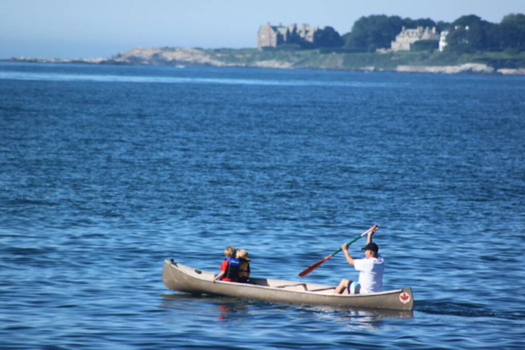 Swim, canoe right off the rocks