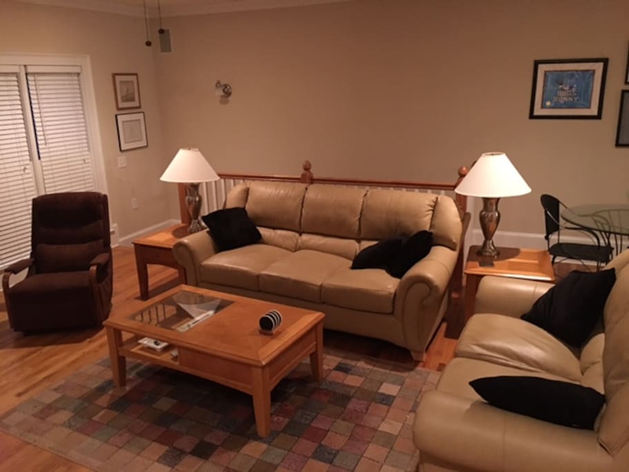 Spacious living room, WIFI throughout the townhouse.