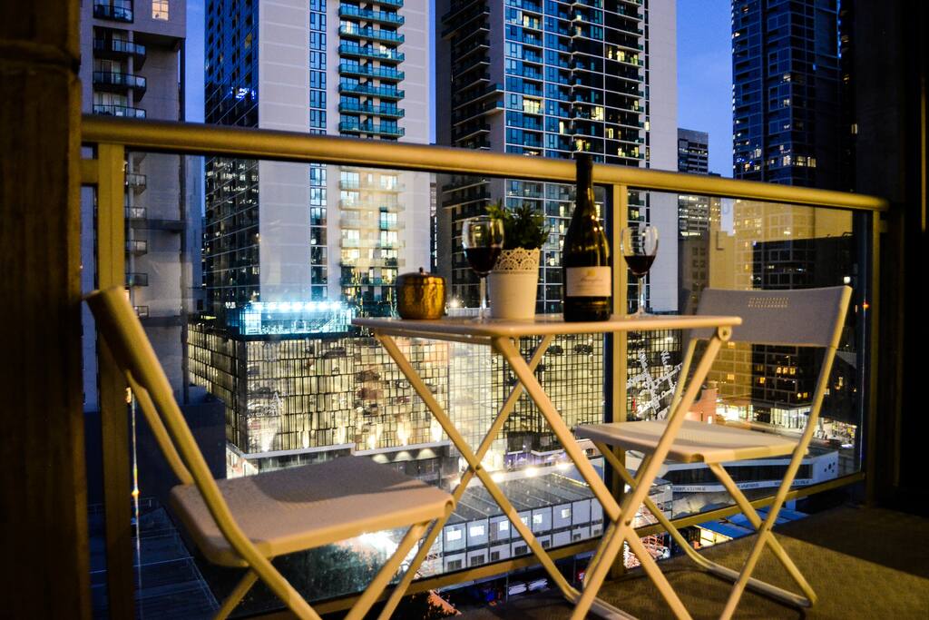 enjoy some wine on the balcony