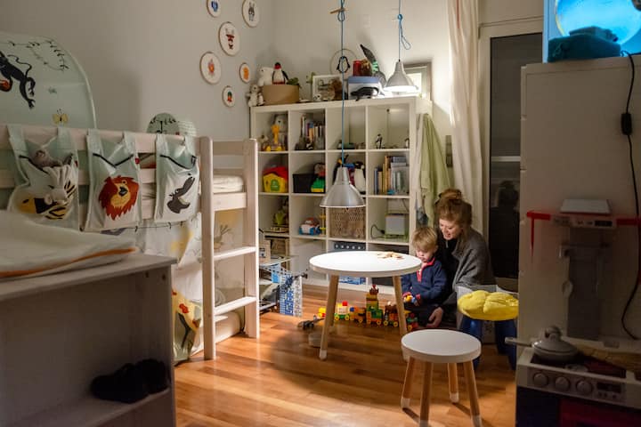 卧室# 2儿童- Flexa中高床/可选额外地板床垫 