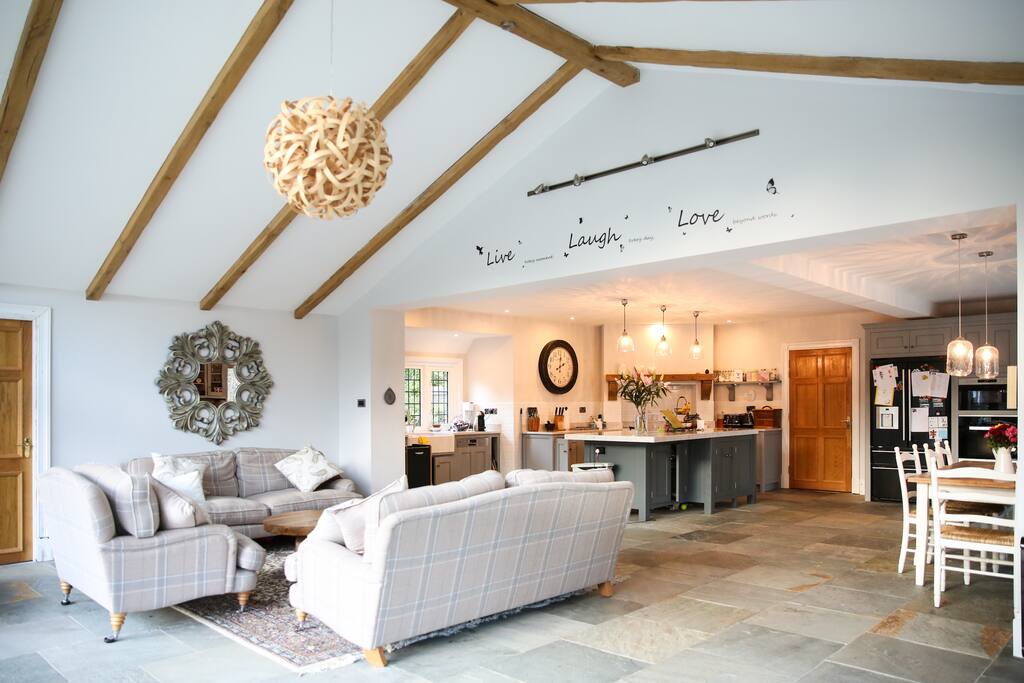 The open plan kitchen seating