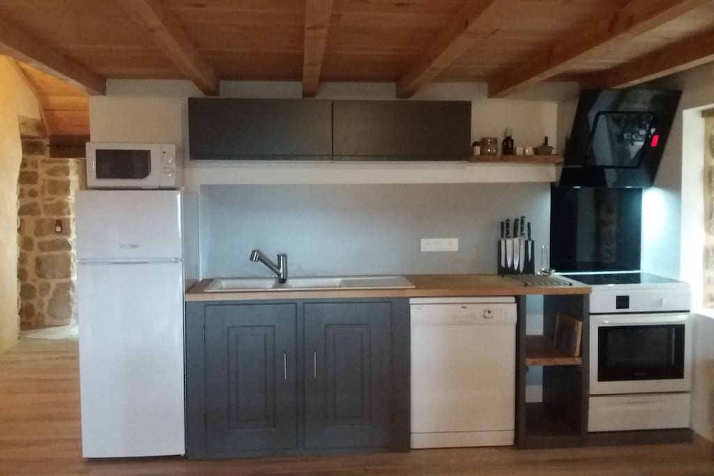 Cuisine ouverte sur séjour tout équipée