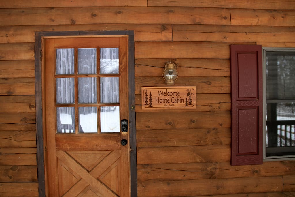 Front door with code key.