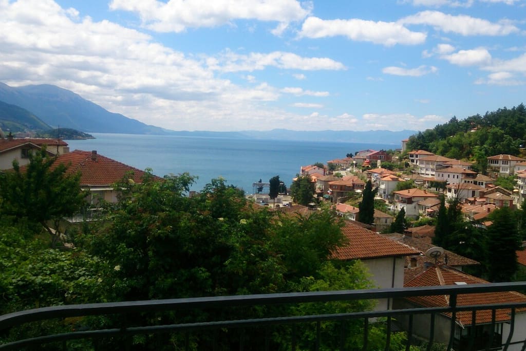 View of Ohrid Lake and old town from the apartment