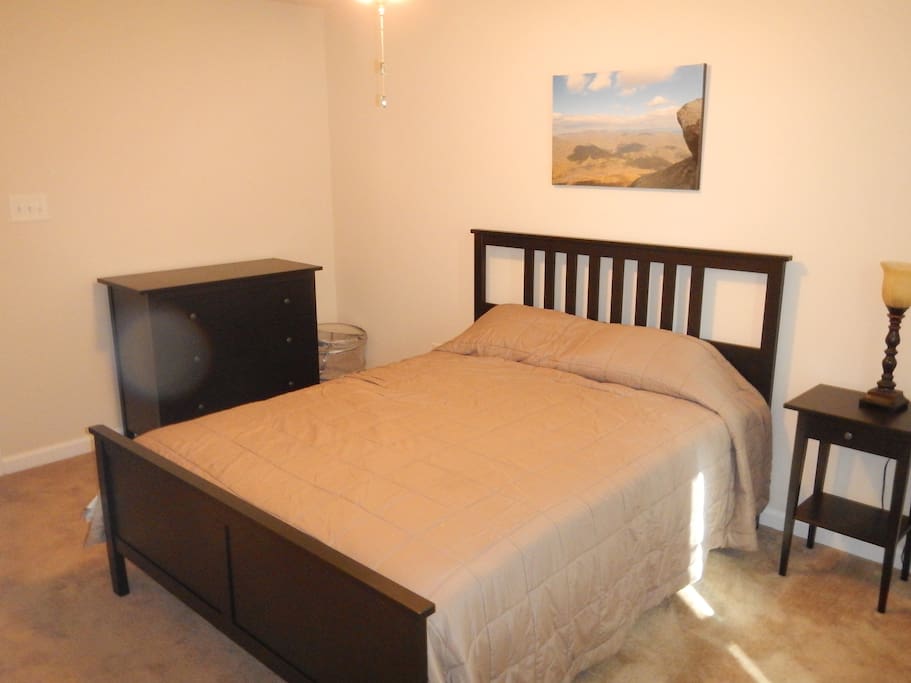 Queen Bed with dresser and night table